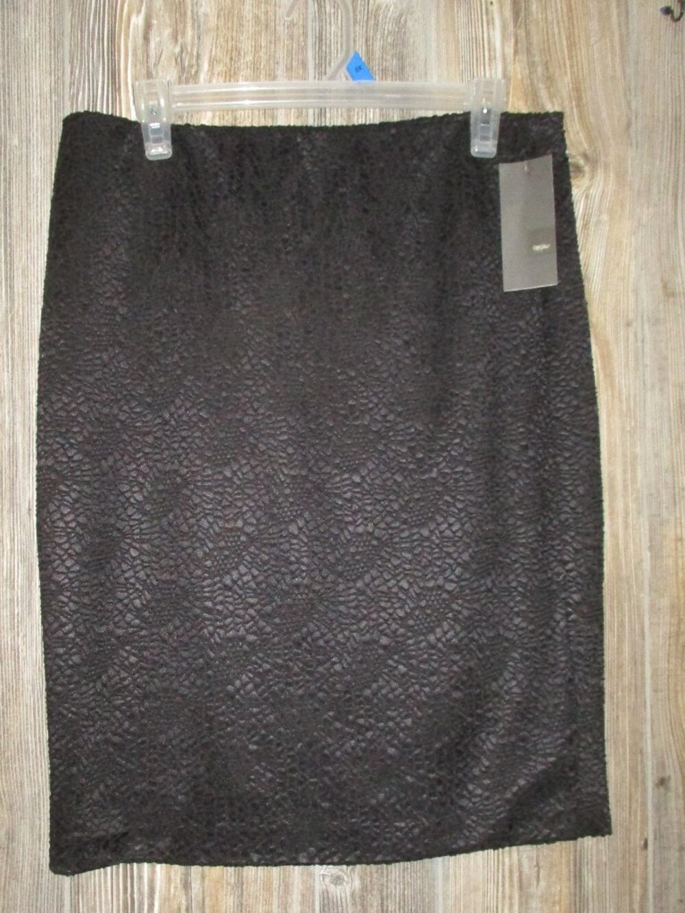 Mossimo New Womens Black Ebony Novelty Skirt Size Large Gothic Rock Classic Work